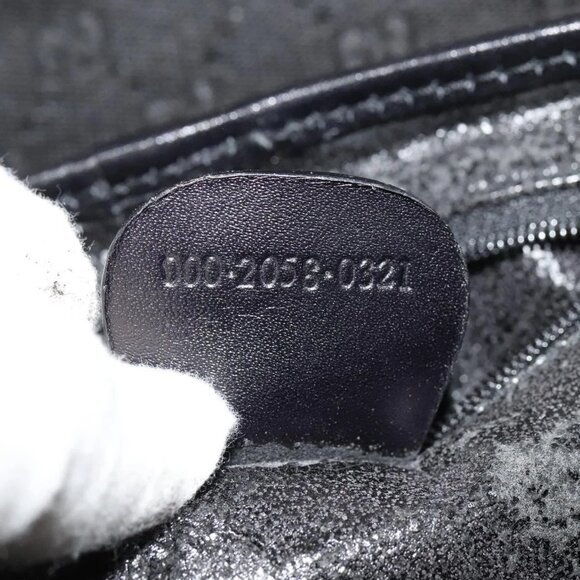GUCCI GG Canvas Hand Bag 2way Black Gold 000 2058 0321 Auth 133588 - Picture 12 of 16